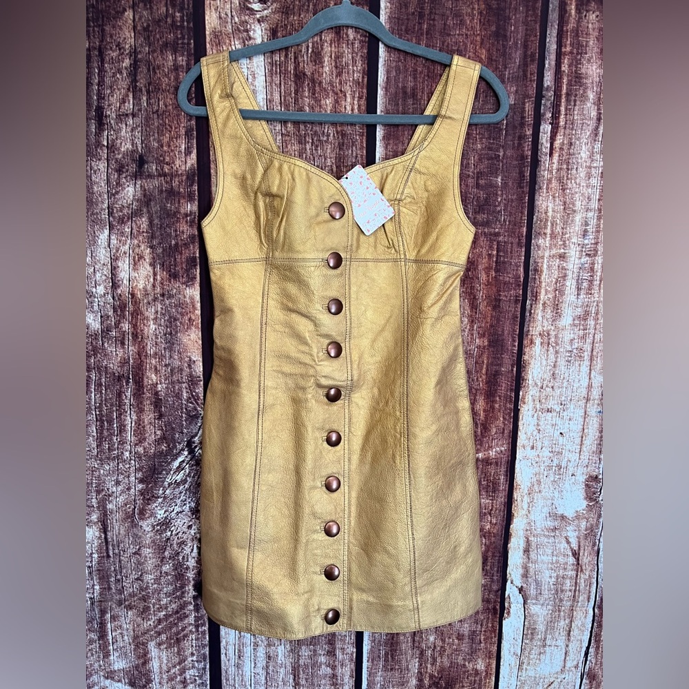 Free People | NWT Leather Mini Dress - Picture 3 of 9